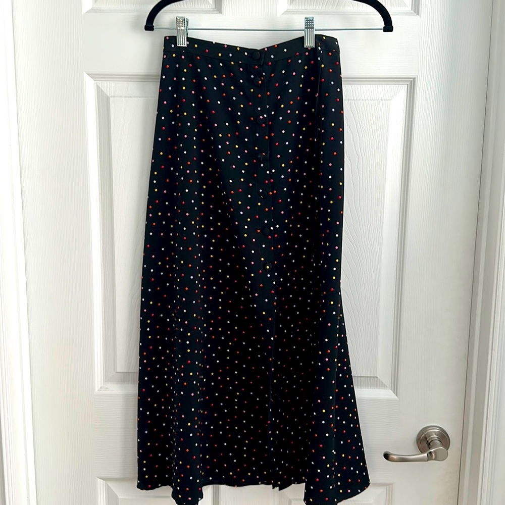 Topshop Rainbow Polka Dot A Line Skirt Size 2